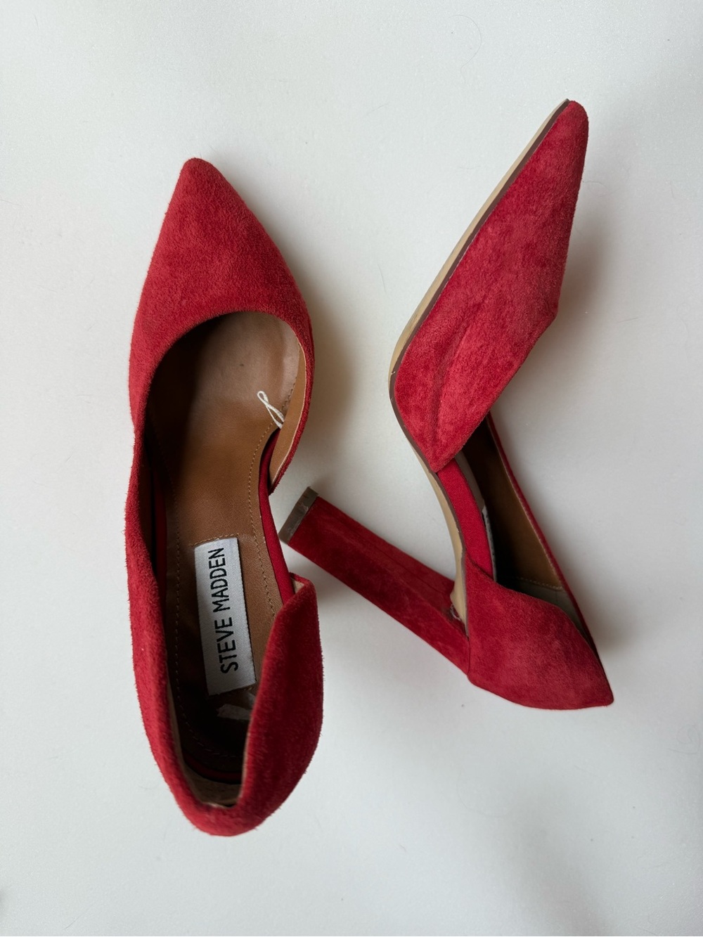 Steve Madden Red Suede Leather High Heels Size 6M Chanda